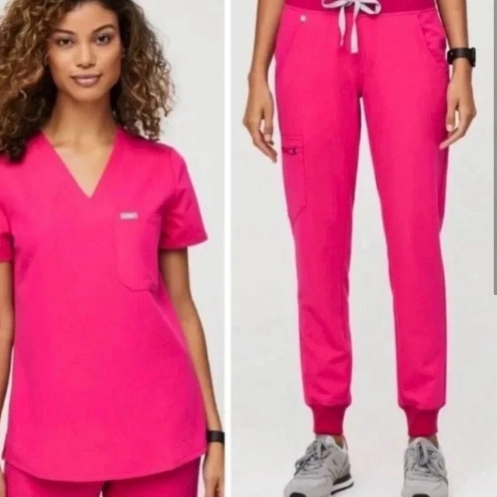 FIGS shocking pink! Limited edition jogger and top set